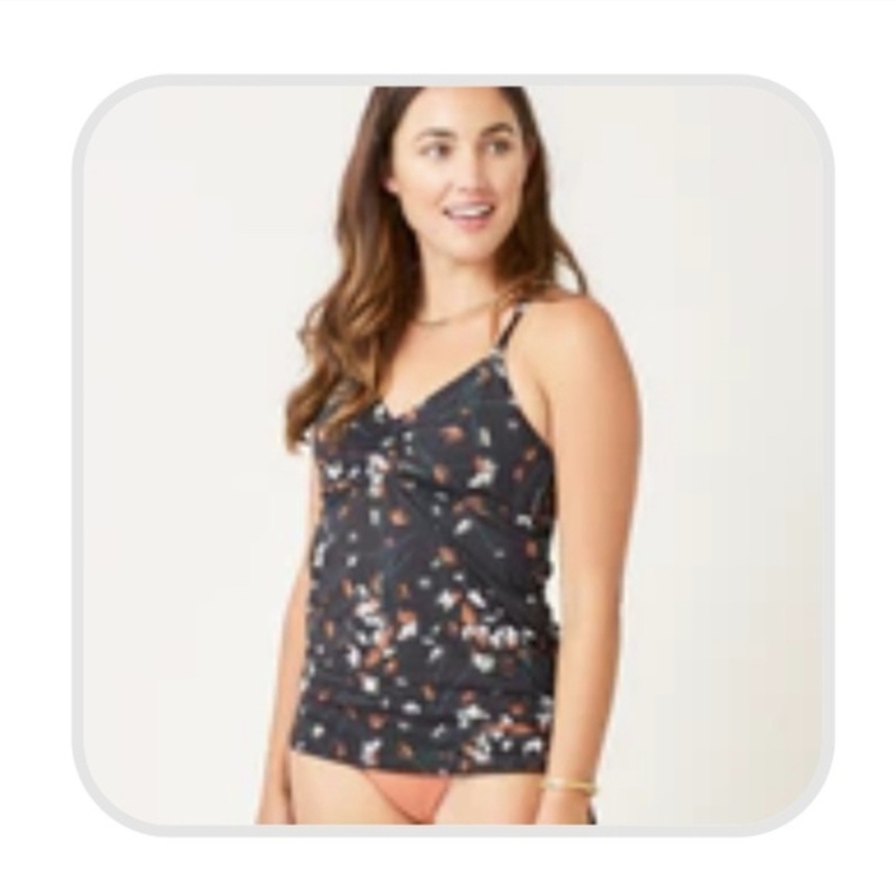 Carve Designs Womens Camari Tankini Swim Top Swimsuit Sz 36D, Feather Floral